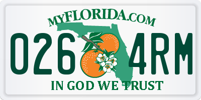 FL license plate 0264RM
