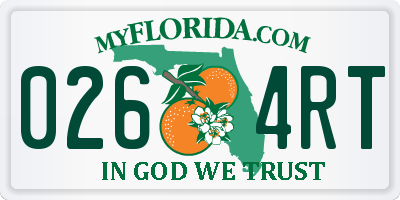 FL license plate 0264RT