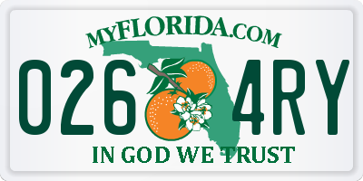 FL license plate 0264RY
