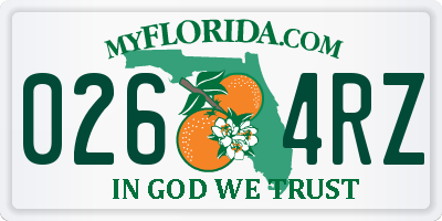 FL license plate 0264RZ