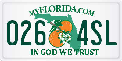 FL license plate 0264SL