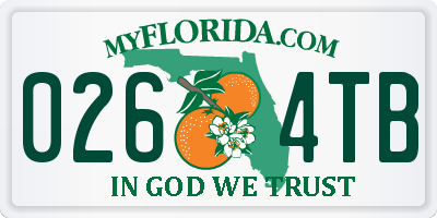 FL license plate 0264TB