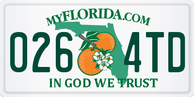 FL license plate 0264TD