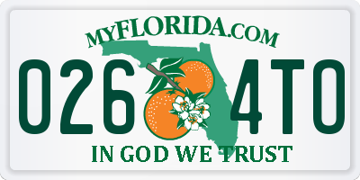 FL license plate 0264TO