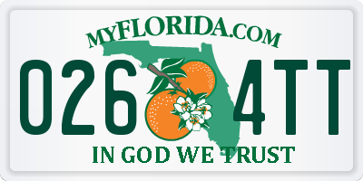 FL license plate 0264TT
