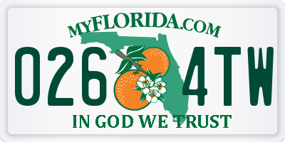 FL license plate 0264TW