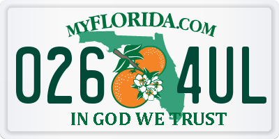 FL license plate 0264UL