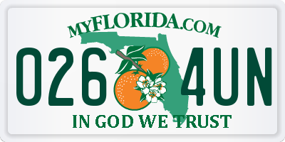 FL license plate 0264UN