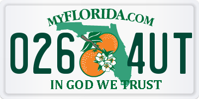 FL license plate 0264UT