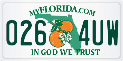 FL license plate 0264UW