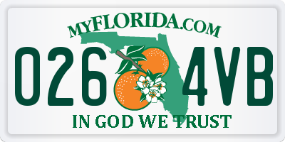 FL license plate 0264VB