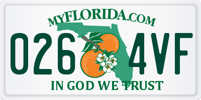 FL license plate 0264VF