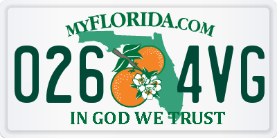 FL license plate 0264VG