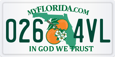 FL license plate 0264VL