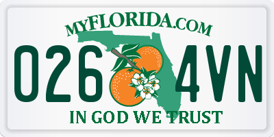 FL license plate 0264VN