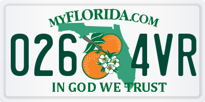FL license plate 0264VR