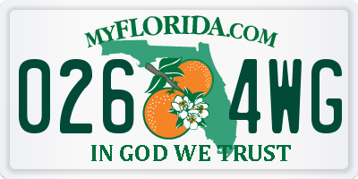 FL license plate 0264WG
