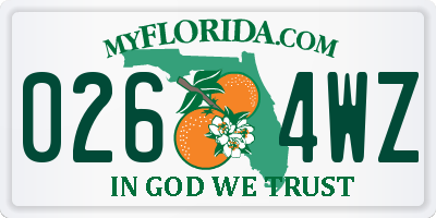 FL license plate 0264WZ