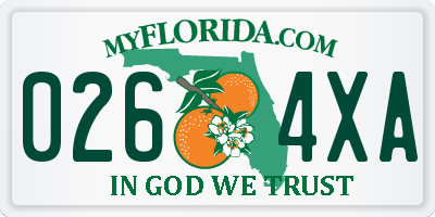 FL license plate 0264XA