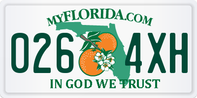FL license plate 0264XH
