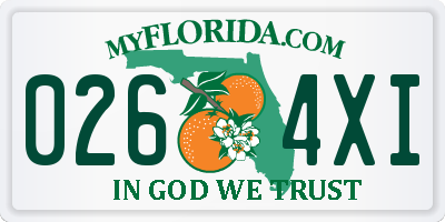 FL license plate 0264XI
