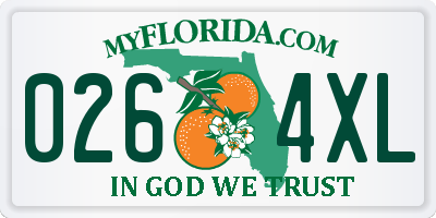 FL license plate 0264XL