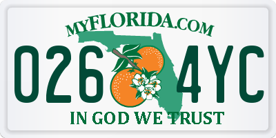 FL license plate 0264YC