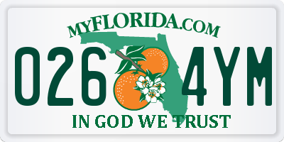 FL license plate 0264YM