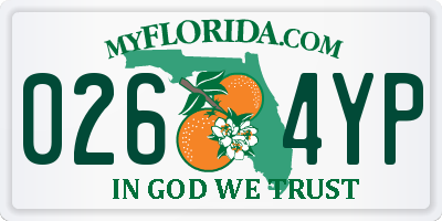FL license plate 0264YP