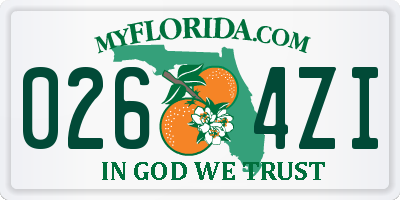 FL license plate 0264ZI