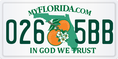 FL license plate 0265BB