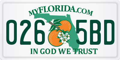 FL license plate 0265BD