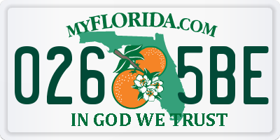 FL license plate 0265BE