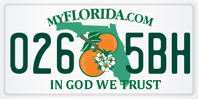 FL license plate 0265BH