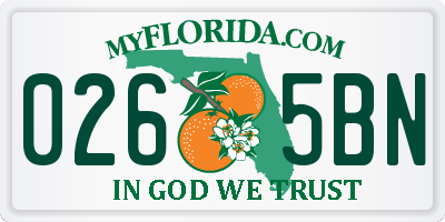 FL license plate 0265BN