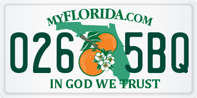 FL license plate 0265BQ