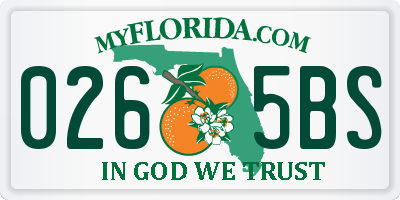 FL license plate 0265BS
