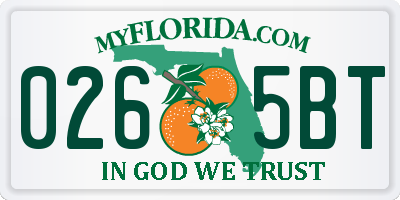 FL license plate 0265BT