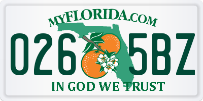 FL license plate 0265BZ
