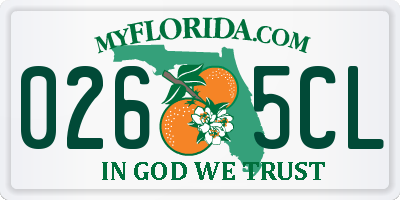 FL license plate 0265CL