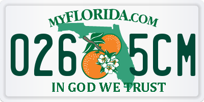 FL license plate 0265CM