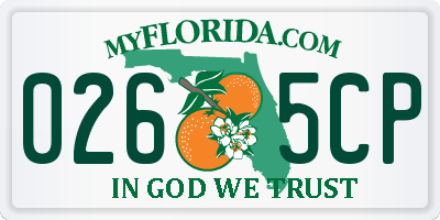 FL license plate 0265CP