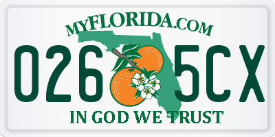 FL license plate 0265CX