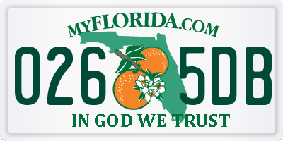 FL license plate 0265DB