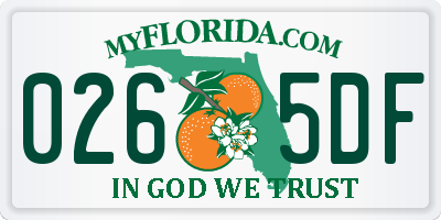 FL license plate 0265DF