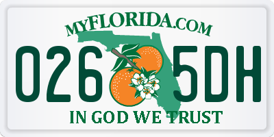 FL license plate 0265DH