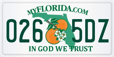 FL license plate 0265DZ