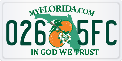 FL license plate 0265FC