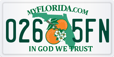 FL license plate 0265FN