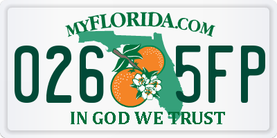 FL license plate 0265FP